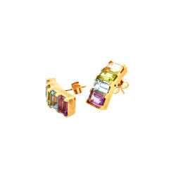 Pre Owned 9ct Multi Gem Earrings ZN579